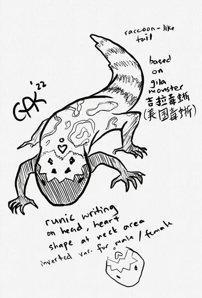 2022 unnamed lizard idea based on gila monster